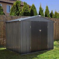 VEIKOUS 10 ft. x 10 ft. Metal Grey Storage Shed