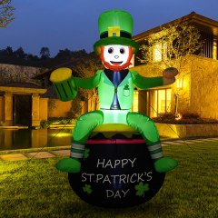 Hyrixdirect St. Patrick’s Day Inflatable Leprechaun On Pot Of Gold