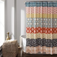 Lush Decor Bohemian Striped Shower Curtain