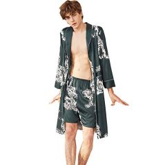 COSOSA Satin Robe With Shorts