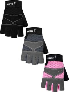 SATINIOR Half Finger Non-Slip Gel Gloves