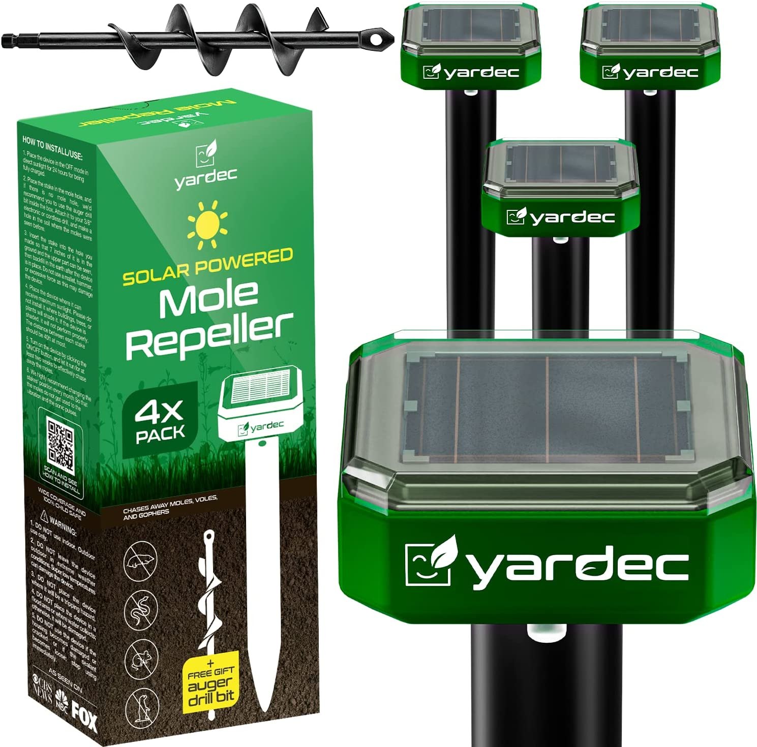 YARDEC Ultrasonic Mole Repellent